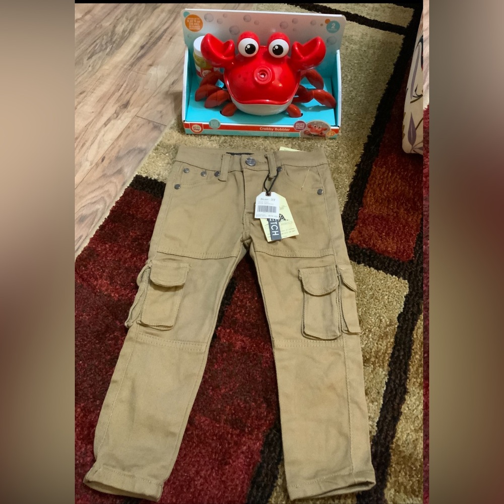 Trestles Supply Co. Kids Cargo Khaki Pants Sz 3T & Crabby Bubbler Lot New